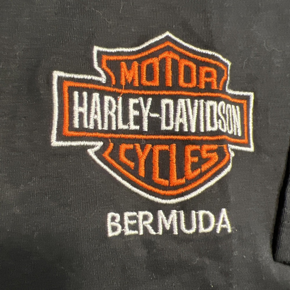 Harley-Davidson Bermuda T-Shirt 3XL Black Destination Biker Tee Flawed - Picture 3 of 5